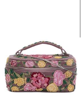 MADE IN INDIA beaded colored floral vanity case